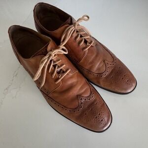 Cole Haan Wingtip Dress Shoes Men's 13M Light Brown Lace Up
